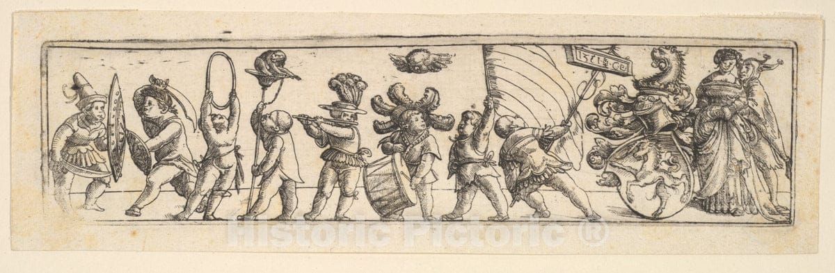 Art Print : Conrad Baur - Frieze with Children 1 : Vintage Wall Art
