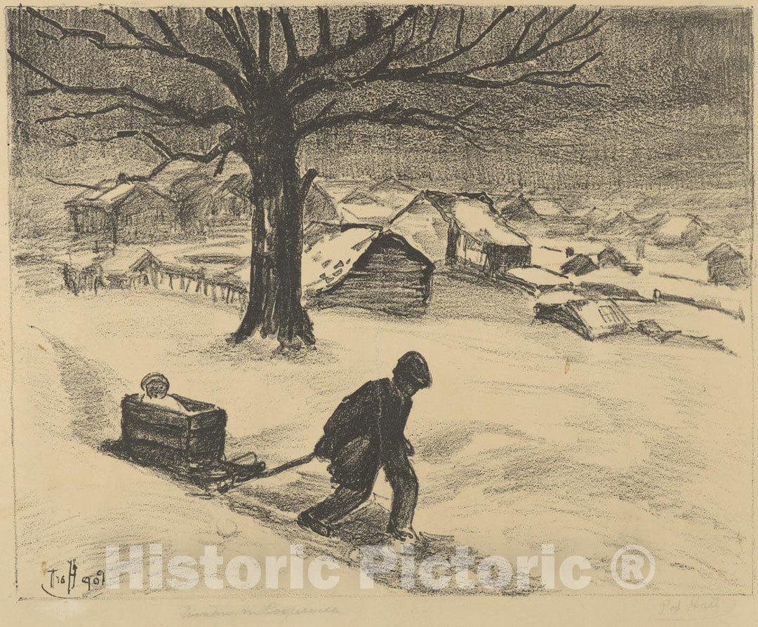 Art Print : George Overbury Pop Hart - Farm Tree in Coytesville : Vintage Wall Art