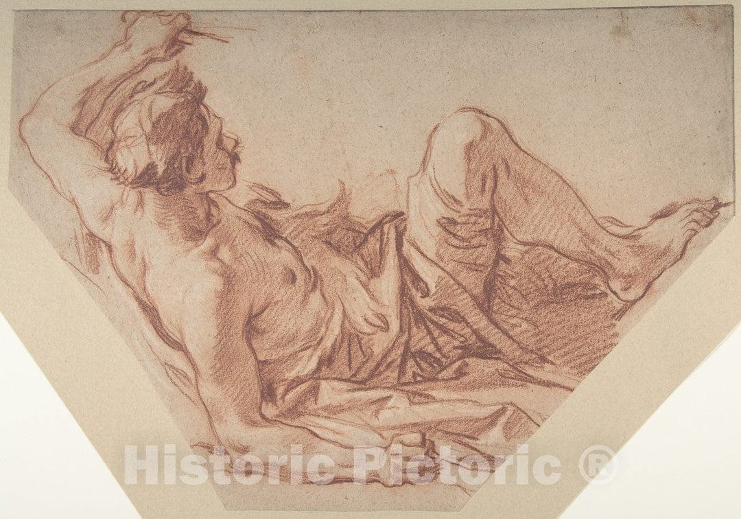 Art Print : François Boucher - Fallen Huntsman : Vintage Wall Art