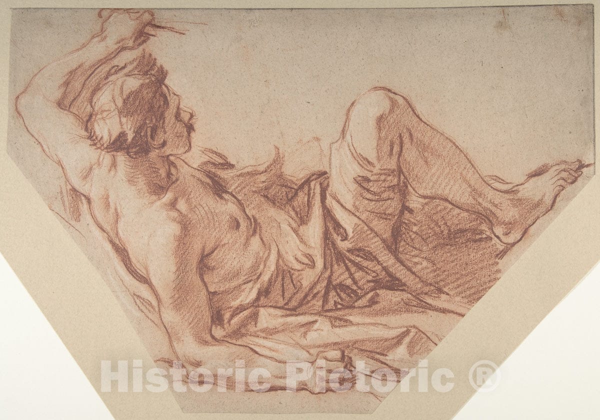 Art Print : François Boucher - Fallen Huntsman : Vintage Wall Art