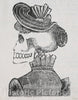 Art Print : A Skeleton with her Back Turned Wearing a Coat and hat - Artist: Jose Guadalupe Posada - Created: c1880 : Vintage Wall Art