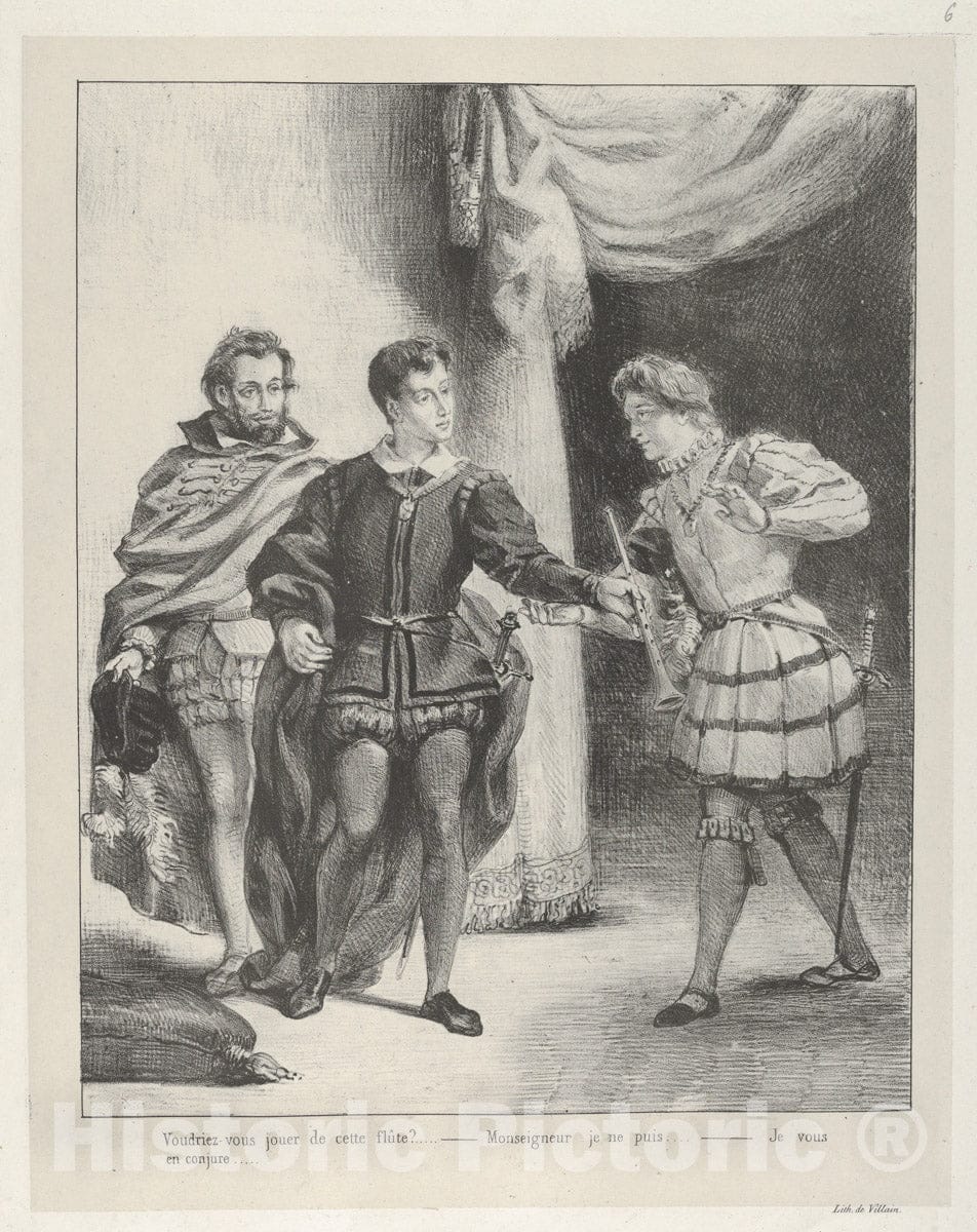 Art Print : Eugène Delacroix - Hamlet and Guildenstern : Vintage Wall Art