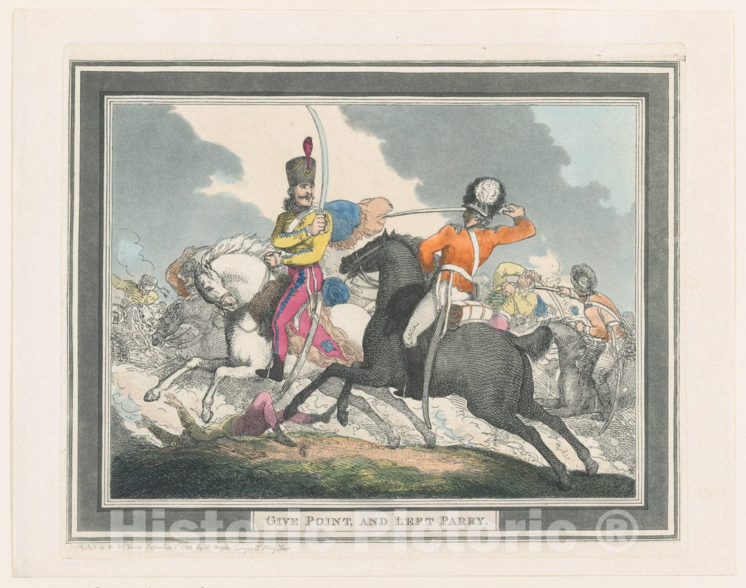Art Print : Thomas Rowlandson - Give Points and Left Parry : Vintage Wall Art