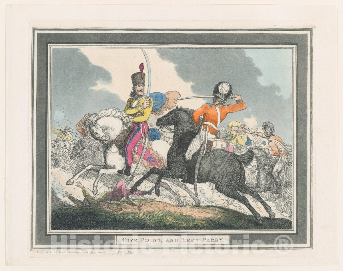 Art Print : Thomas Rowlandson - Give Points and Left Parry : Vintage Wall Art