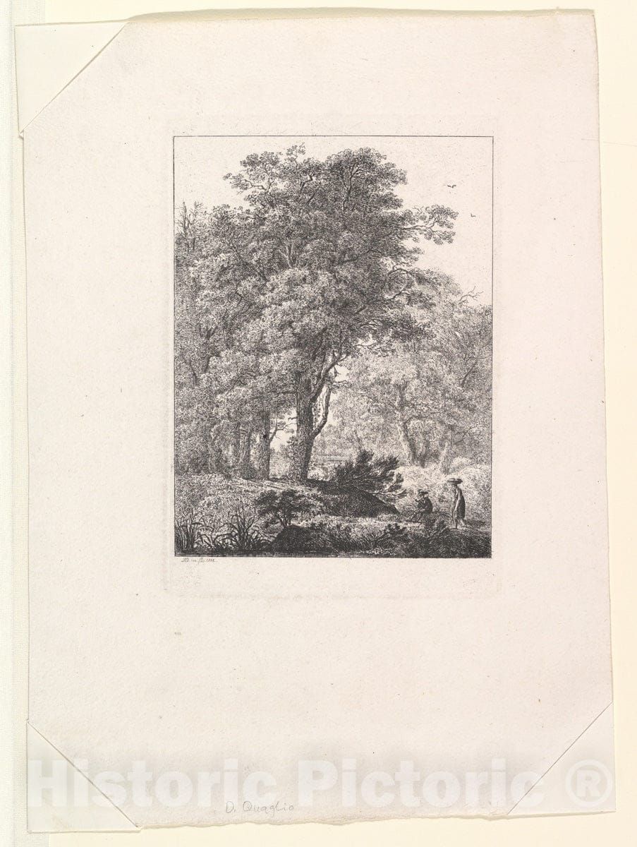 Art Print : Domenico Quaglio II - Forest Landscape : Vintage Wall Art
