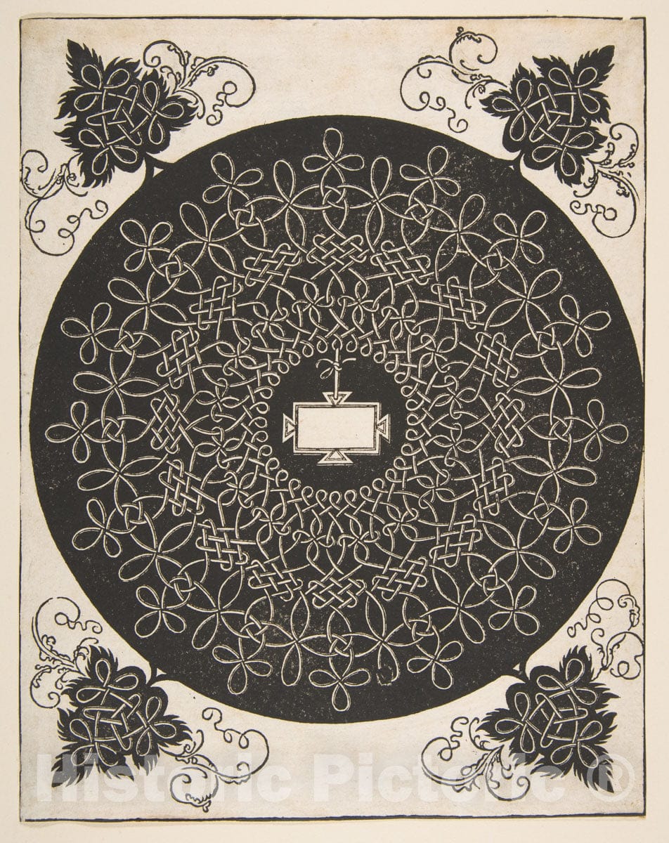 Art Print : Albrecht Dürer - Embroidery Pattern with an Oblong Panel in its Center 2 : Vintage Wall Art