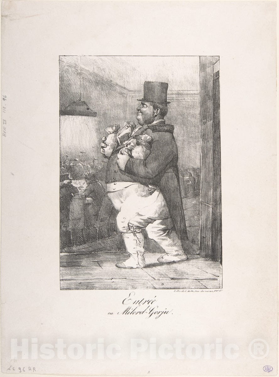 Art Print : Nicolas-Toussaint Charlet - Entry, or Lord Fat Cheeks (Entrée, ou Milord-Gorju) : Vintage Wall Art