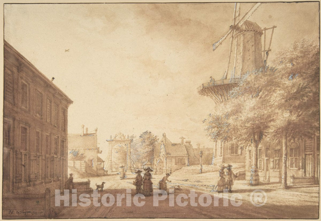 Art Print : Jacob Elias La Fargue - Entrance to The Hague from The South East : Vintage Wall Art