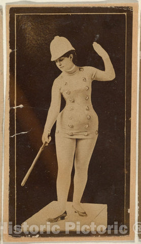 Photo Print : Actress Wearing Policeman Costume with Baton and Cap, from The Actresses Series (N668) : Vintage Wall Art