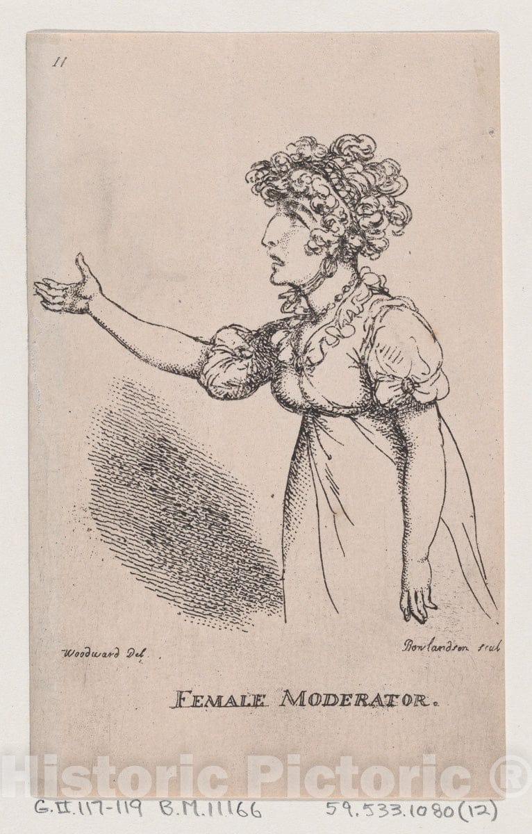 Art Print : Thomas Rowlandson - Female Moderator : Vintage Wall Art