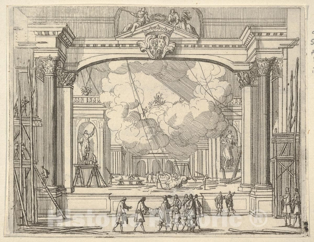 Art Print : Francesco I d'Este Orders Fete Decorations - Artist: Bartolomeo Fenice (Fenis) - Created: 1659 : Vintage Wall Art