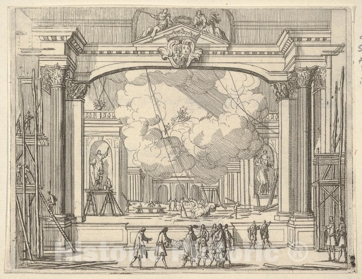 Art Print : Francesco I d'Este Orders Fete Decorations - Artist: Bartolomeo Fenice (Fenis) - Created: 1659 : Vintage Wall Art