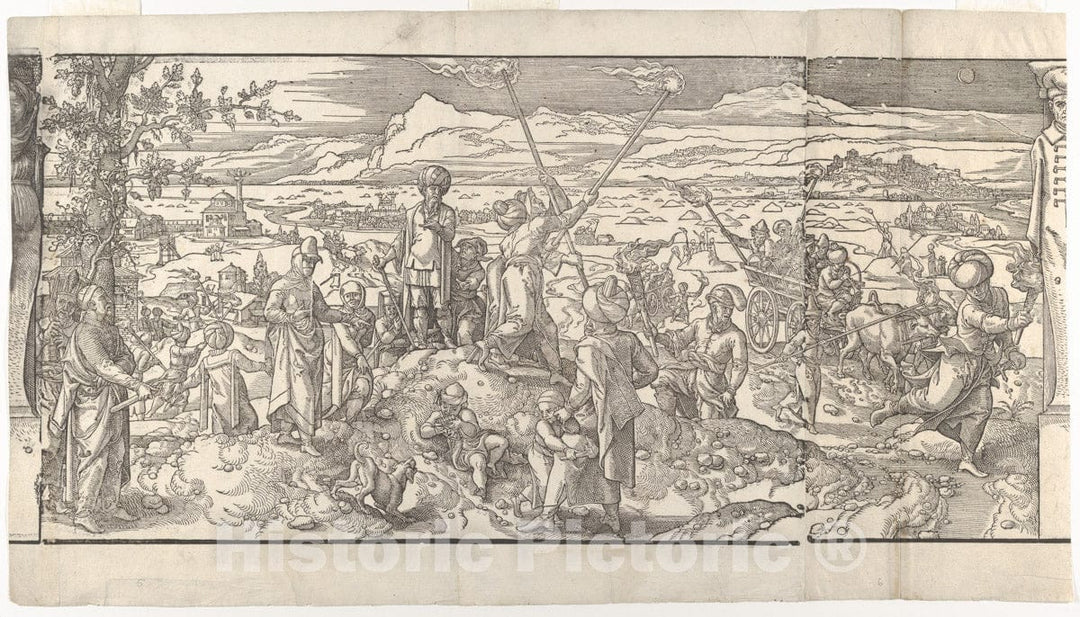 Art Print : Pieter Coecke Van Aelst - Festival of The New Moon from The Frieze Ces Moeurs et fachons de Faire de Turcz (Customs and Fashions of The Turks) : Vintage Wall Art
