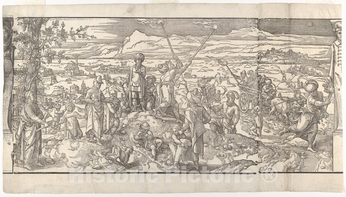 Art Print : Pieter Coecke Van Aelst - Festival of The New Moon from The Frieze Ces Moeurs et fachons de Faire de Turcz (Customs and Fashions of The Turks) : Vintage Wall Art