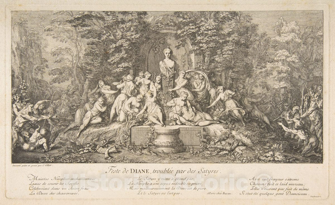 Art Print : Claude Gillot - Feast of Diana : Vintage Wall Art