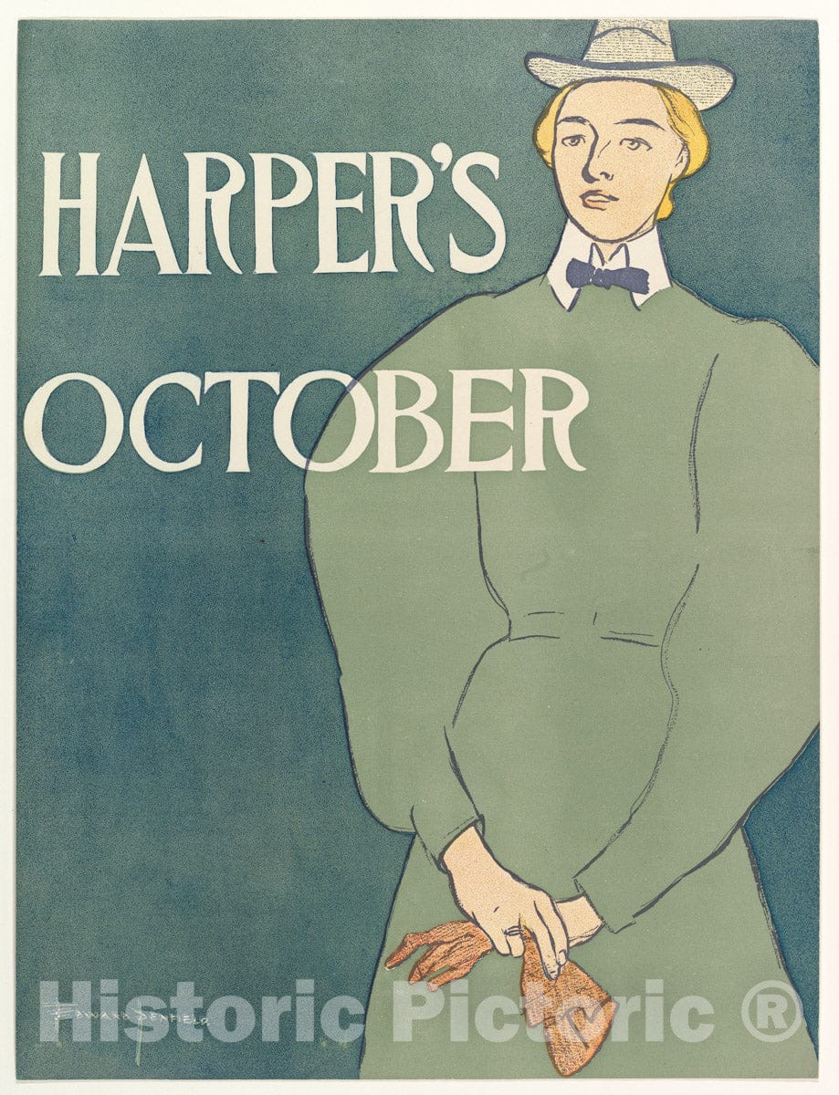 Art Print : Edward Penfield - Harper's: October 2 : Vintage Wall Art