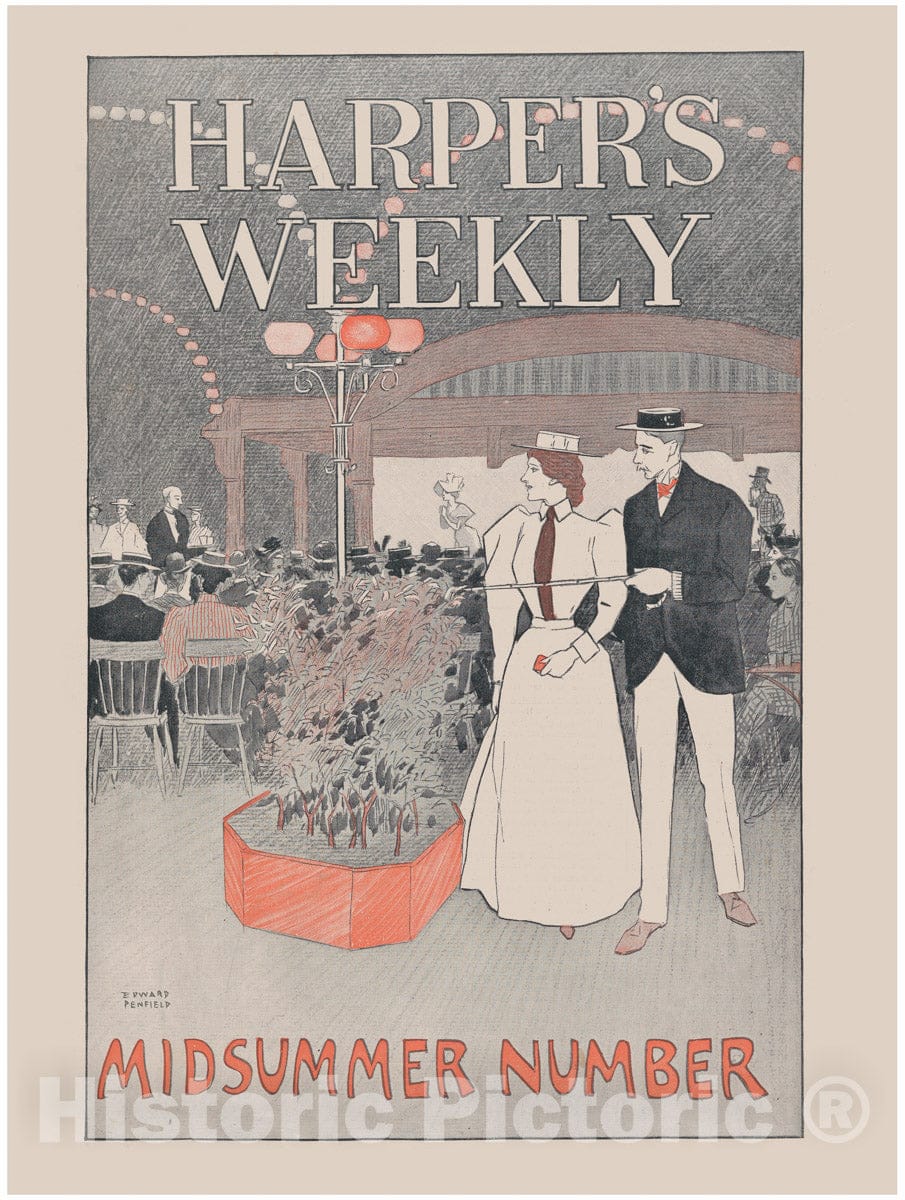 Art Print : Edward Penfield - Harper's Weekly: Midsummer Number : Vintage Wall Art