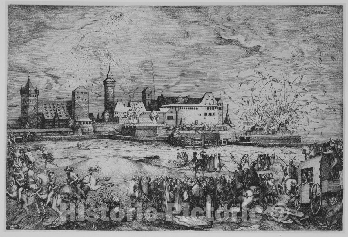 Art Print : Jost Amman - Entry of Maximilian II into Nuremberg, June 7, 1570 : Vintage Wall Art