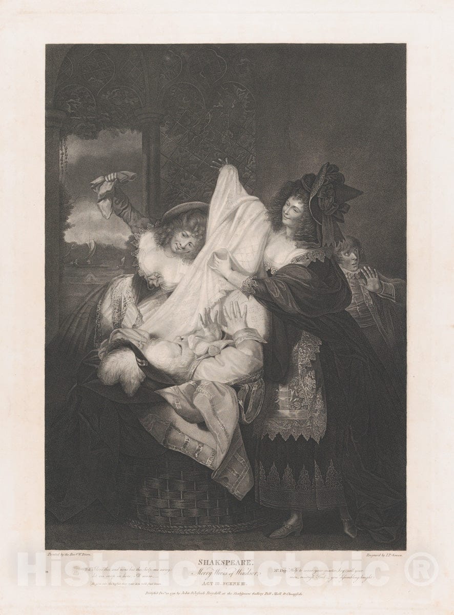 Art Print : Peter Simon - Falstaff in The Buck Basket (Shakespeare, Merry Wives of Windsor, Act 3, Scene 3) : Vintage Wall Art
