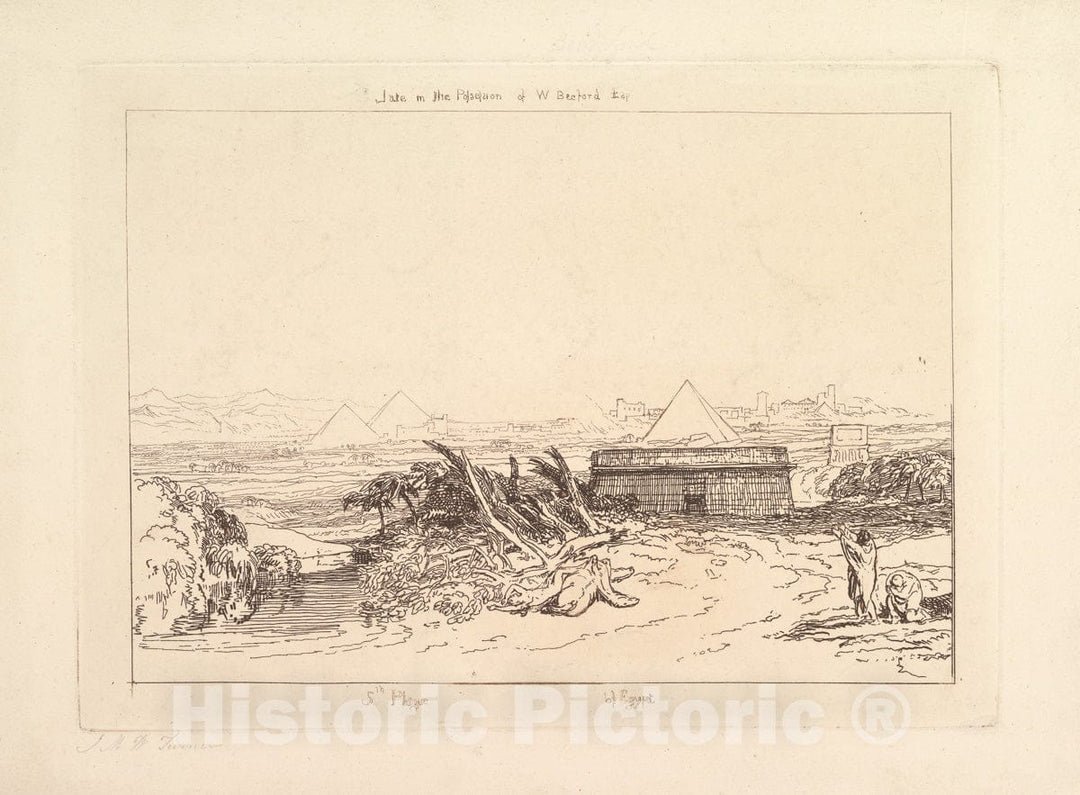 Art Print : Designed and Etched by Joseph Mallord William Turner - Fifth Plague of Egypt (Liber Studiorum, Part III, Plate 16) : Vintage Wall Art