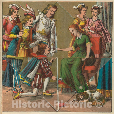 Art Print : Dean & Son - Little Red Riding Hood and Cinderella with Surprise Pictures : Vintage Wall Art