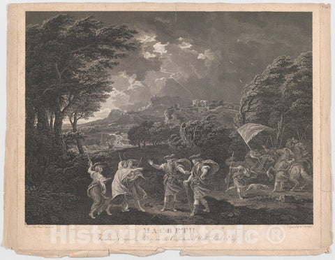 Art Print : William Woollett - Macbeth and The Witches (Shakespeare, Macbeth, Act 1, Scene 1) : Vintage Wall Art
