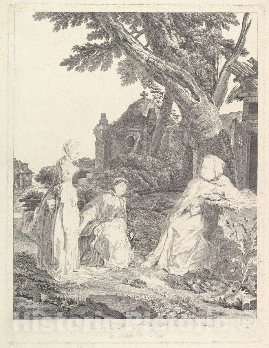 Art Print : Gabriel de Saint-Aubin - Frère Luce : Vintage Wall Art