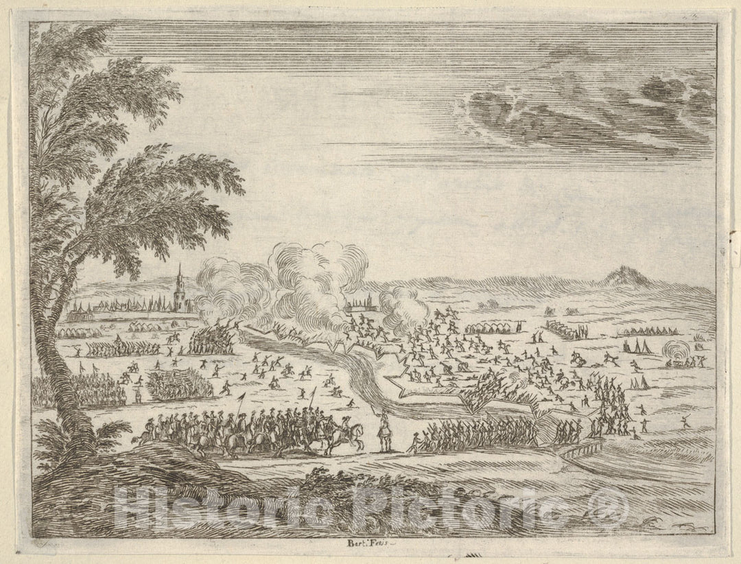 Art Print : Francesco I d'Este Sets Out for The Seige of Cremona - Artist: Bartolomeo Fenice (Fenis) - Created: 1659 : Vintage Wall Art