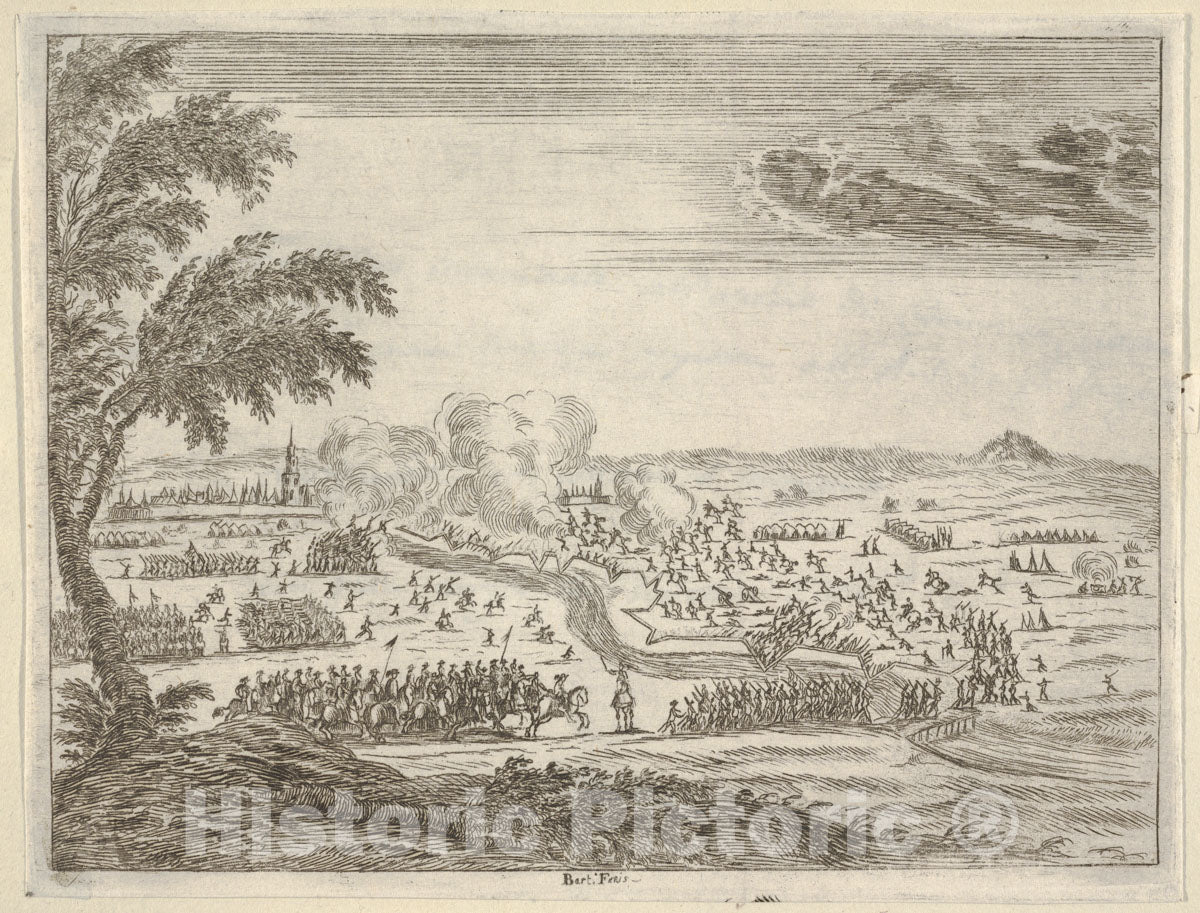 Art Print : Francesco I d'Este Sets Out for The Seige of Cremona - Artist: Bartolomeo Fenice (Fenis) - Created: 1659 : Vintage Wall Art