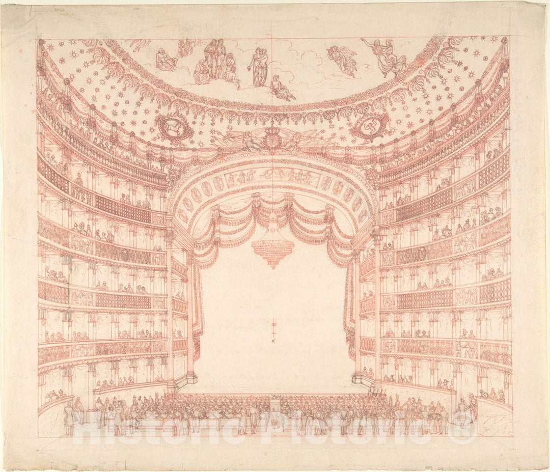 Art Print : Italian, 19th Century - Empty Stage : Vintage Wall Art