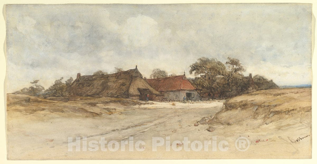 Art Print : Johannes Bosboom - Farmhouses : Vintage Wall Art