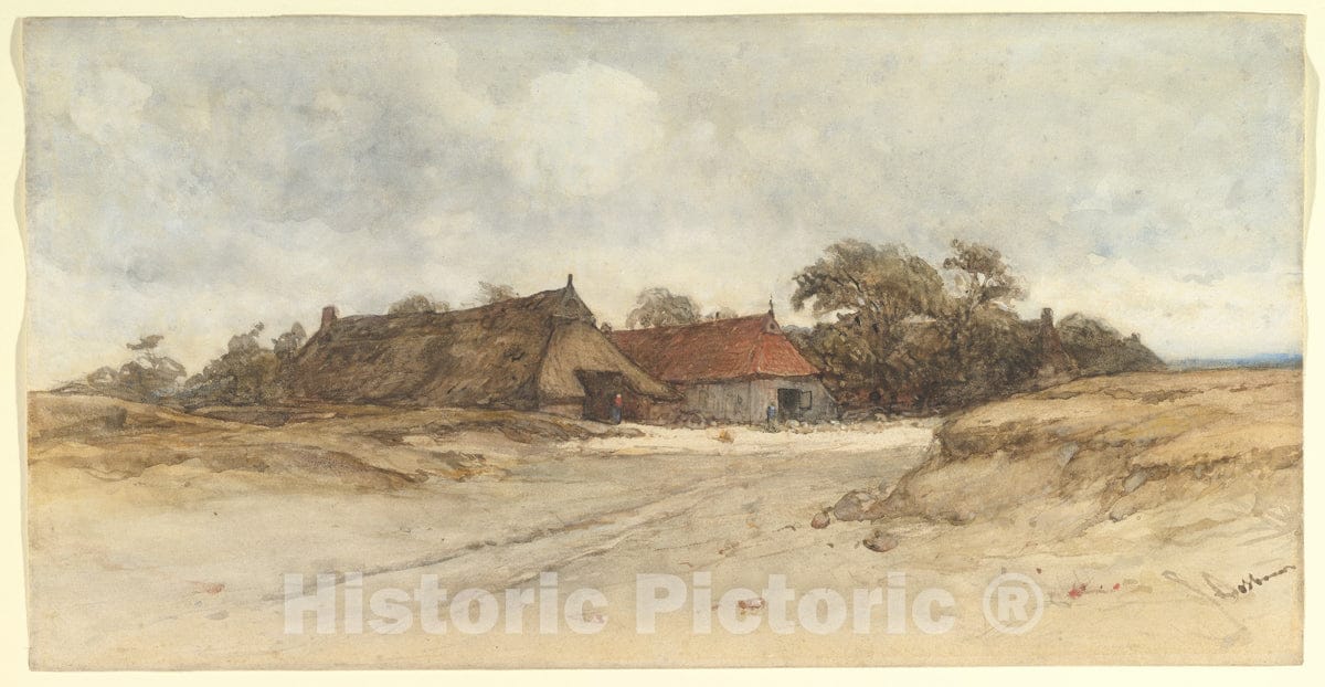 Art Print : Johannes Bosboom - Farmhouses : Vintage Wall Art