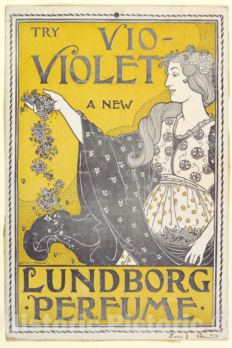 Art Print : Louis John Rhead - Try VIO-Violet a New Lundborg Perfume : Vintage Wall Art