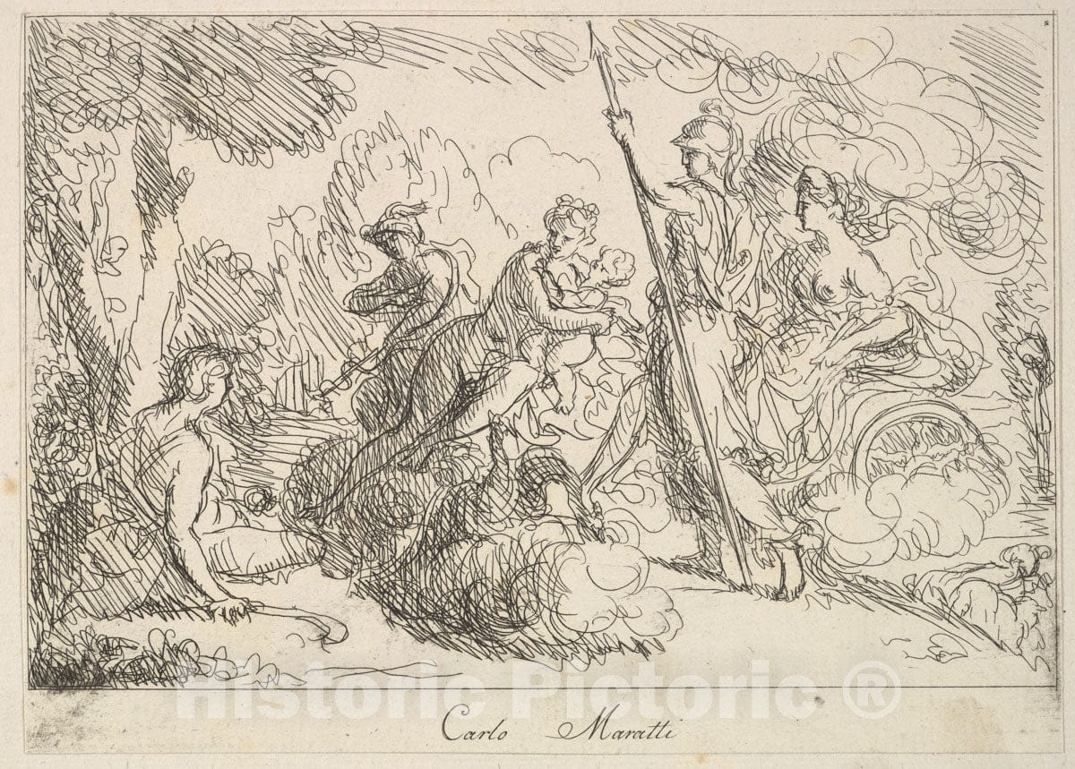 Art Print : Giuseppe Canale - Gods and Goddesses in a Landscape : Vintage Wall Art