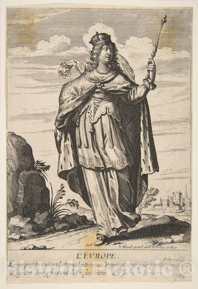 Art Print : Abraham Bosse - Europe : Vintage Wall Art
