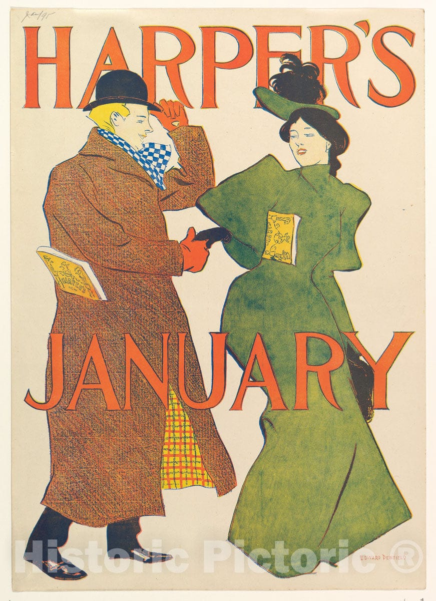 Art Print : Edward Penfield - Harper's: January 1 : Vintage Wall Art