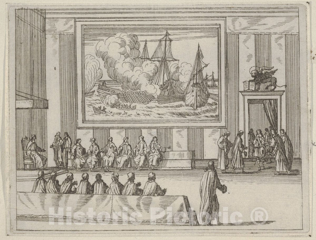 Art Print : Francesco I d'Este Presents Himself with Warmth and Humility - Artist: Bartolomeo Fenice (Fenis) - Created: 1659 : Vintage Wall Art
