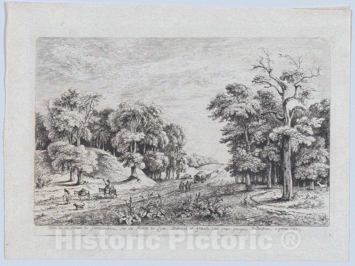 Art Print : Jean Jacques de Boissieu - Entrance to The Forest of Fontainebleau : Vintage Wall Art