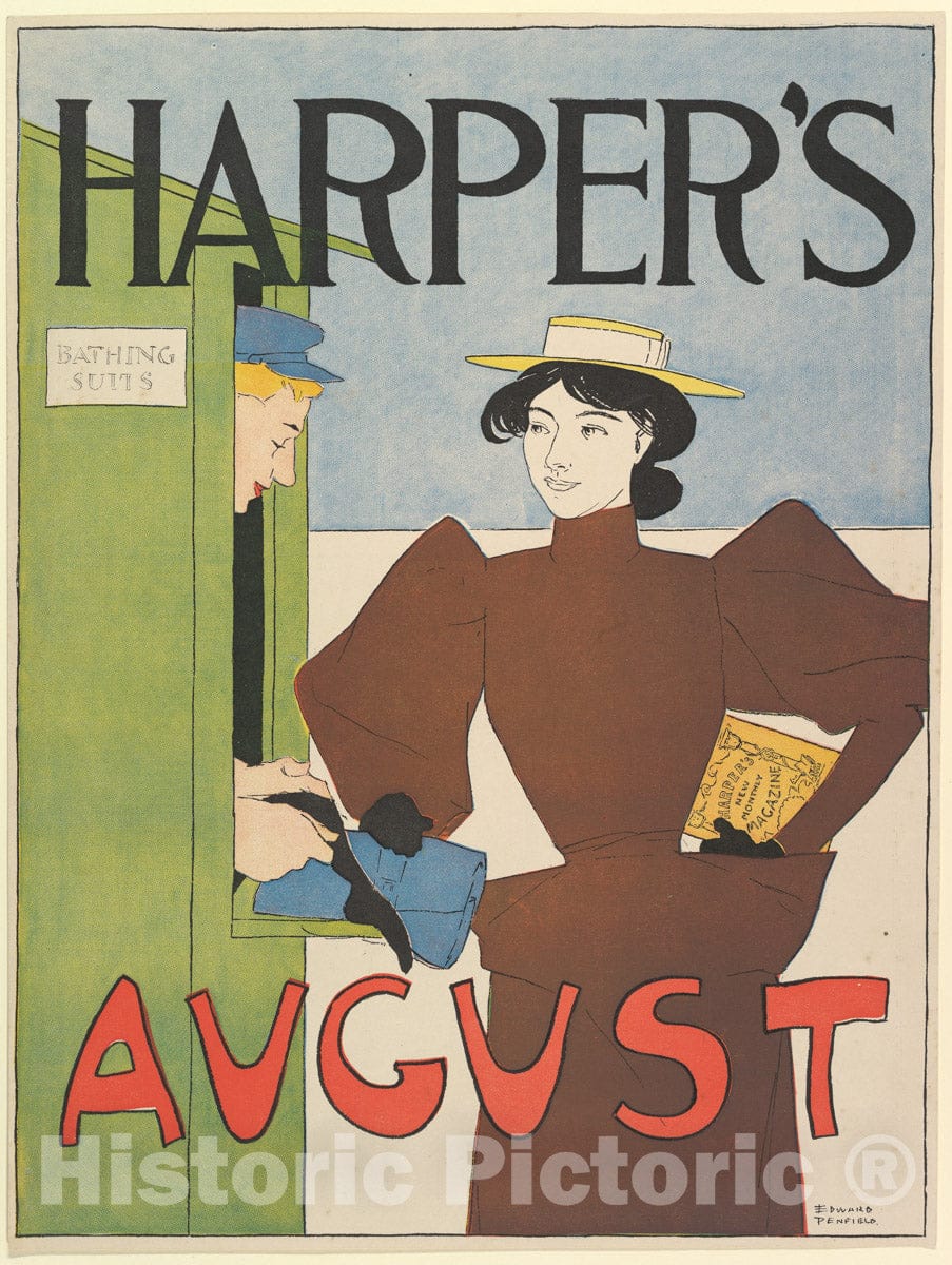 Art Print : Edward Penfield - Harper's, August 3 : Vintage Wall Art