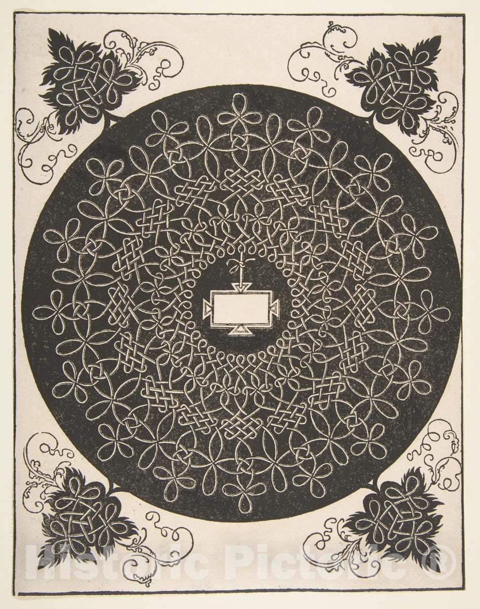 Art Print : Albrecht Dürer - Embroidery Pattern with an Oblong Panel in its Center 1 : Vintage Wall Art