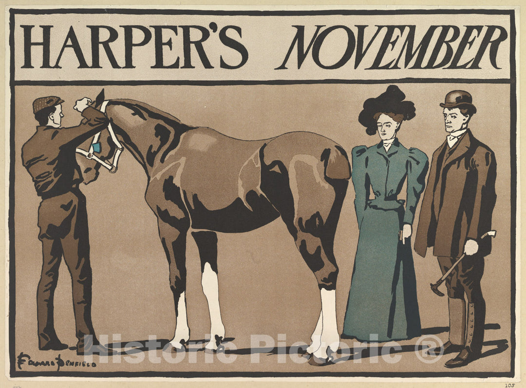 Art Print : Edward Penfield - Harper's: November - 437812 : Vintage Wall Art
