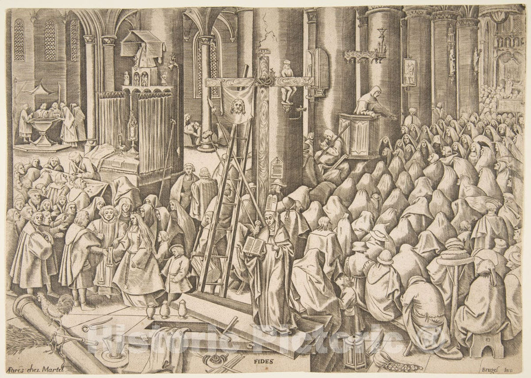 Art Print : Philips Galle - Faith (Fides) from The Virtues : Vintage Wall Art