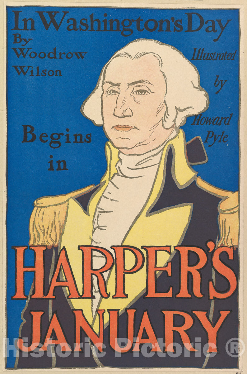 Art Print : Edward Penfield - Harper's: in Washington's Day, January : Vintage Wall Art