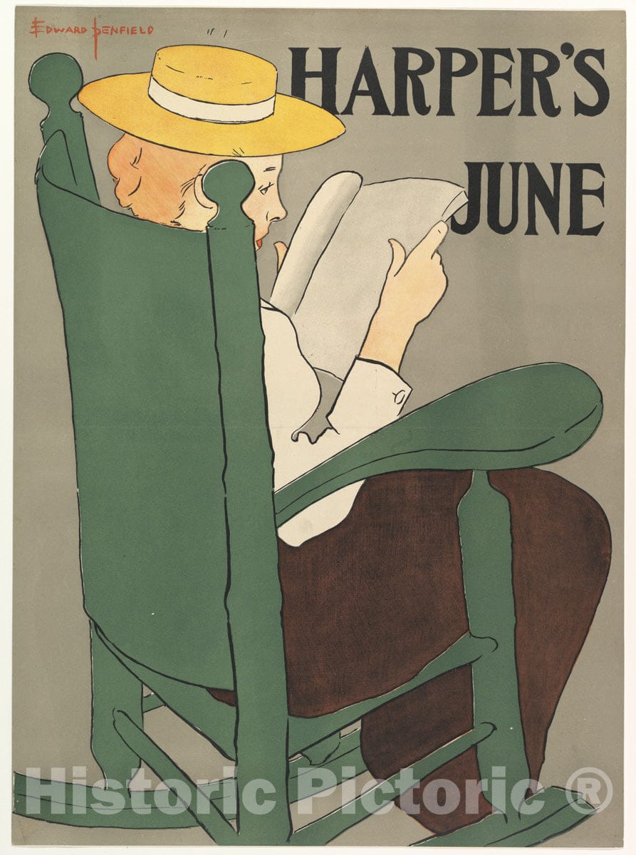 Art Print : Edward Penfield - Harper's: June : Vintage Wall Art