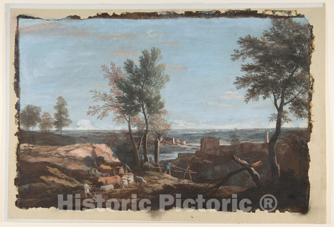 Art Print : Marco Ricci - Extensive Pastoral Landscape : Vintage Wall Art