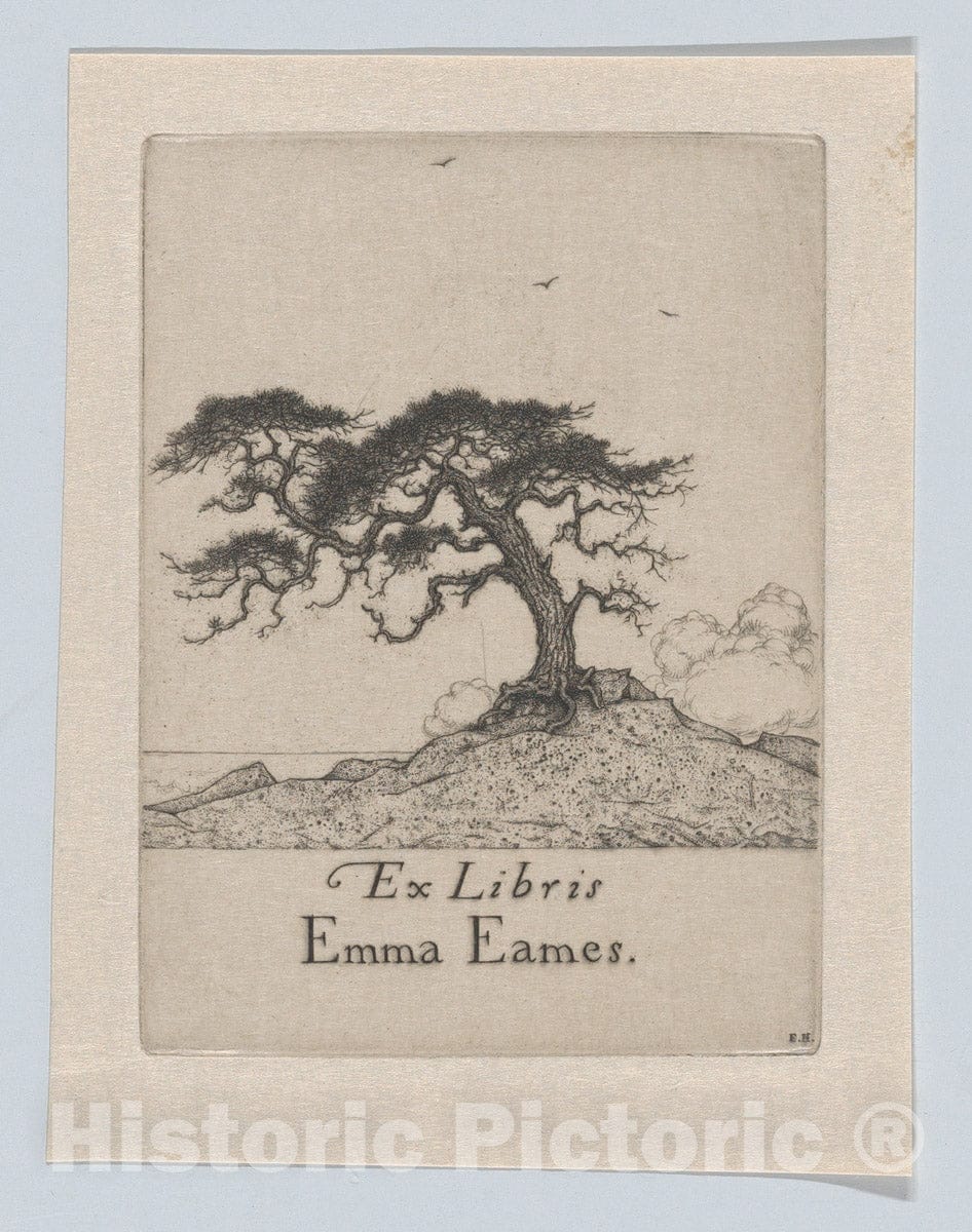 Art Print : Ernest Haskell - Ex Libris Emma Eames : Vintage Wall Art