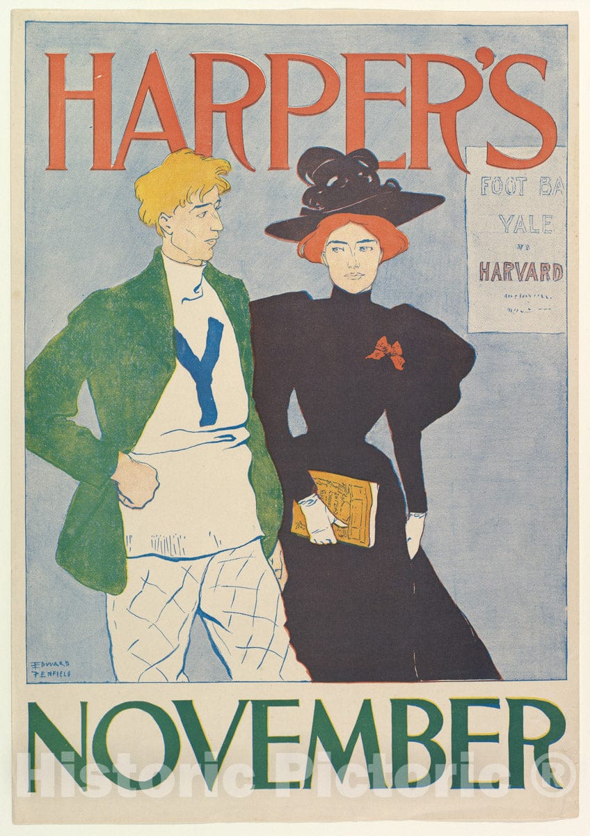 Art Print : Edward Penfield - Harper's, November : Vintage Wall Art