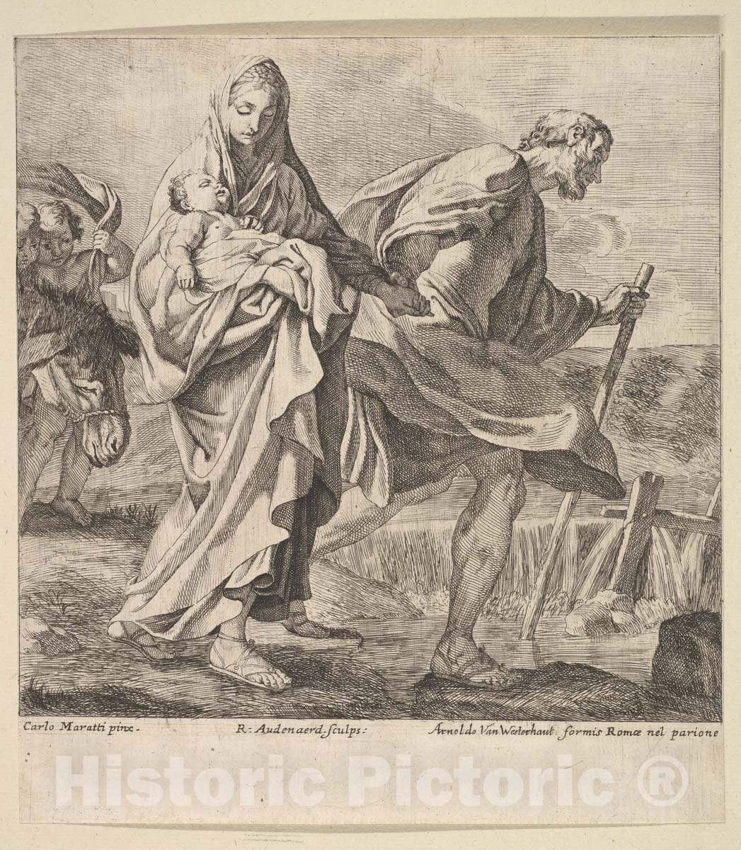 Art Print : Robert Van Audenaerde - Flight into Egypt : Vintage Wall Art