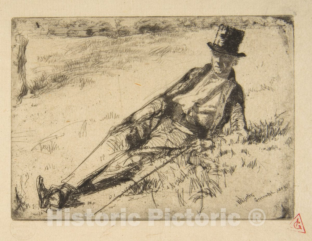 Art Print : James McNeill Whistler - Greenwich Pensioner : Vintage Wall Art