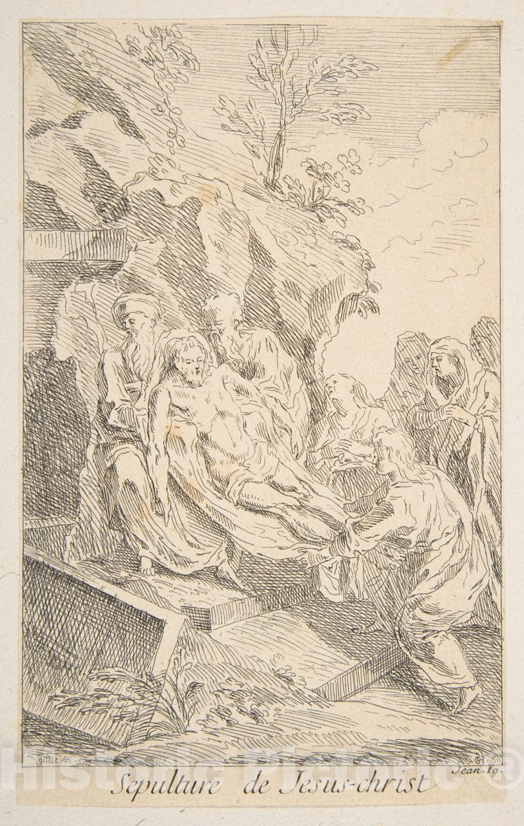 Art Print : Claude Gillot - Entombment of Christ : Vintage Wall Art